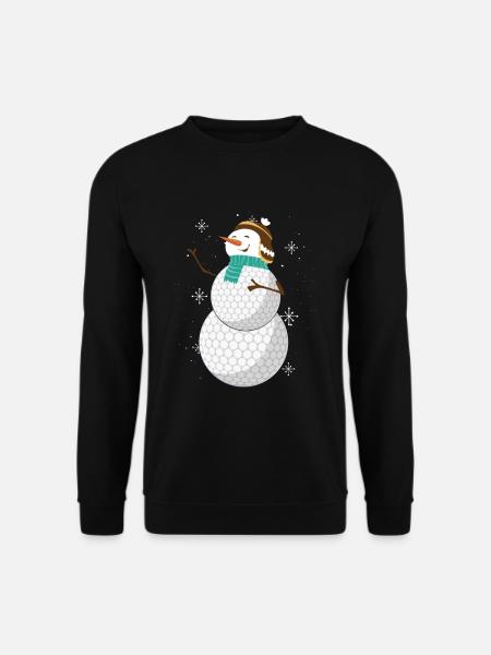 Fröhlicher Schneemann Aus Golfbällen - Unisex Pullover - Schwarz
