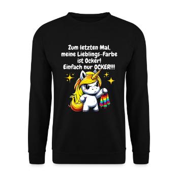 Christmas Gift Unicorn Rainbow Funny - Unisex Sweatshirt - black - Front - Alina (178cm) & Michal (187cm)