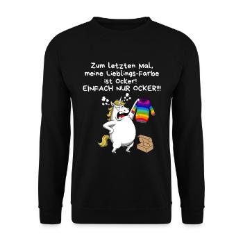 Carnival Birthday Unicorn Funny Gift Comic - Unisex Sweatshirt - black - Front - Alina (178cm) & Michal (187cm)