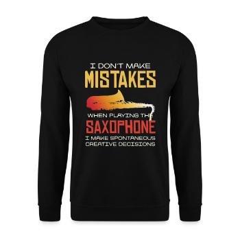 No mistakes when playing the saxophone - Unisex Sweatshirt - black - Front - Alina (178cm) & Michal (187cm)