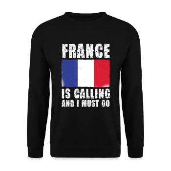 Frankreich Ruft Und Ich Muss Gehen - Unisex Pullover - Schwarz - Vorne - Alina (178cm) & Michal (187cm)