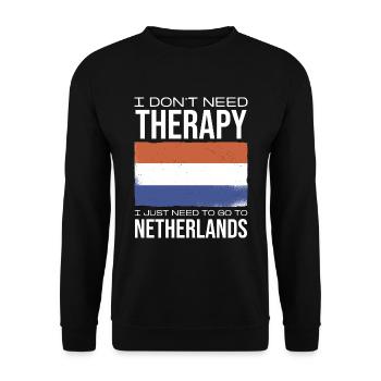 I just need to go to Netherlands therapy - Unisex Sweatshirt - black - Front - Alina (178cm) & Michal (187cm)