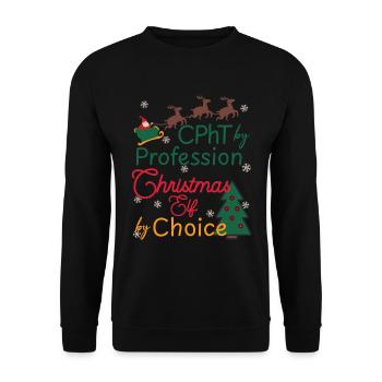 CPhT Weihnachten Xmas Elf certified Pharmacy tech - Unisex Pullover - Schwarz - Vorne - Alina (178cm) & Michal (187cm)