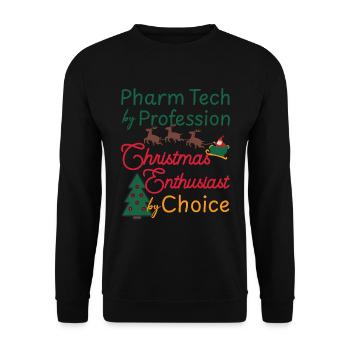 Pharmacy technician Christmas Xmas Elf - Unisex Sweatshirt - black - Front - Alina (178cm) & Michal (187cm)