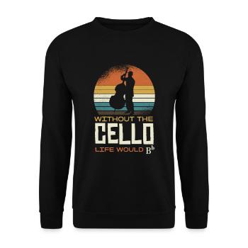 Ohne Das Cello Wäre Das Leben Bb - Unisex Pullover - Schwarz - Vorne - Alina (178cm) & Michal (187cm)