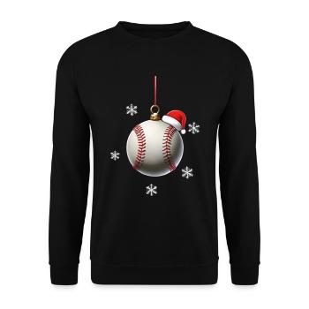 FROHE WEIHNACHTEN BASEBALL - Unisex Pullover - Schwarz - Vorne - Alina (178cm) & Michal (187cm)