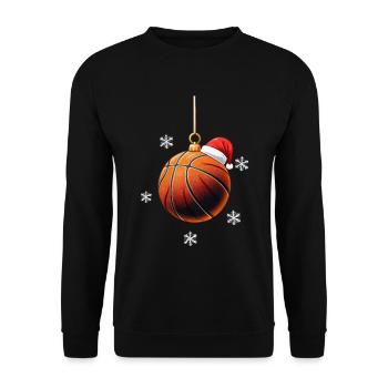 FROHE WEIHNACHTEN BASKETBALL - Unisex Pullover - Schwarz - Vorne - Alina (178cm) & Michal (187cm)