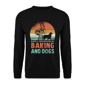 Passion pour la pâtisserie et les chiens - Sweat-shirt Unisexe - noir - Devant - Alina (178cm) & Michal (187cm)