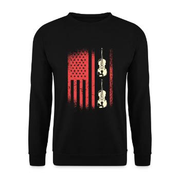 American flag with violins - Unisex Sweatshirt - black - Front - Alina (178cm) & Michal (187cm)