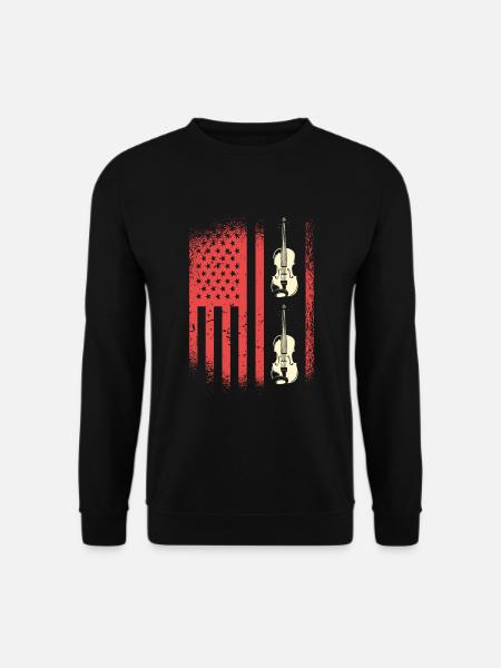 American flag with violins - Unisex Sweatshirt - black