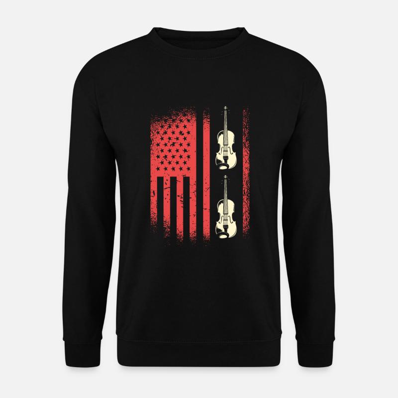 Drapeau américain avec violons - Sweat-shirt Unisexe - noir
