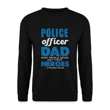 Polizeibeamter Papa Meine Helden - Unisex Pullover - Schwarz - Vorne - Alina (178cm) & Michal (187cm)