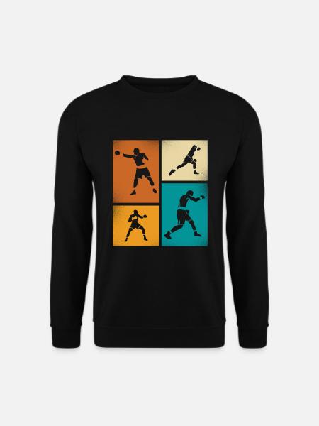 Retro Boxing Silhouette Art - Unisex Sweatshirt - black