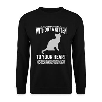 « Ce n’est pas Purrfect sans chaton » - Sweat-shirt Unisexe - noir - Devant - Alina (178cm) & Michal (187cm)