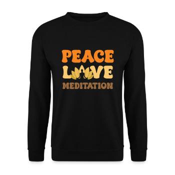 Paix, Amour, Méditation, Yoga, Spirituel - Sweat-shirt Unisexe - noir - Devant - Alina (178cm) & Michal (187cm)
