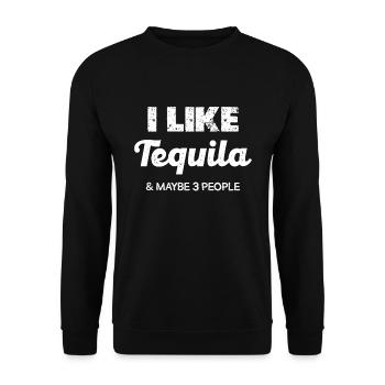 J’adore la tequila et peut-être 3 personnes - Sweat-shirt Unisexe - noir - Devant - Alina (178cm) & Michal (187cm)