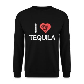 Ich Liebe Tequila Party Design - Unisex Pullover - Schwarz - Vorne - Alina (178cm) & Michal (187cm)