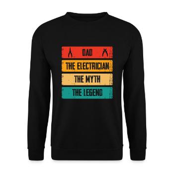 Dad the Electrician The Legend - Unisex Sweatshirt - black - Front - Alina (178cm) & Michal (187cm)