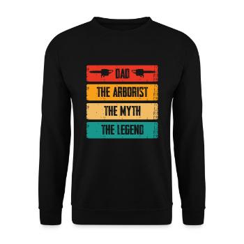 Papa Der Arborist Die Legende Der Mythos - Unisex Pullover - Schwarz - Vorne - Alina (178cm) & Michal (187cm)