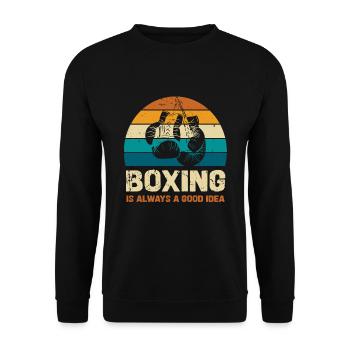 La boxe est toujours une bonne idée - Sweat-shirt Unisexe - noir - Devant - Alina (178cm) & Michal (187cm)