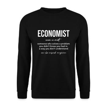 Economist Definition Humorous Text - Unisex Sweatshirt - black - Front - Alina (178cm) & Michal (187cm)