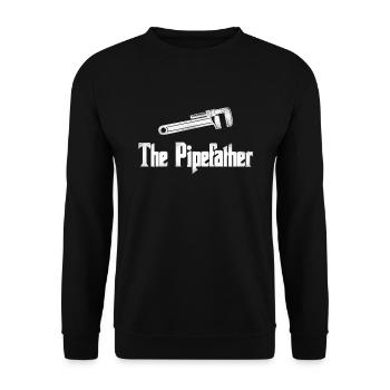 The Pipefather Lustiges Klempner Motiv - Unisex Pullover - Schwarz - Vorne - Alina (178cm) & Michal (187cm)