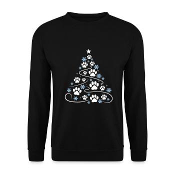 Christmas Christmas Tree Paw Paw Print - Unisex Sweatshirt - black - Front - Alina (178cm) & Michal (187cm)