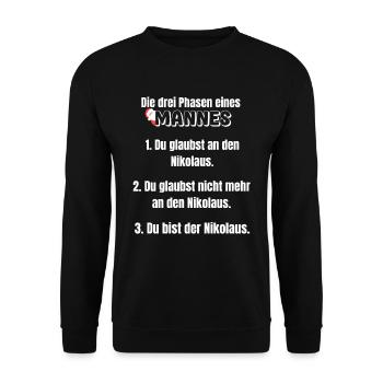 Père Noël Papa Hommes Père Noël Noël - Sweat-shirt Unisexe - noir - Devant - Alina (178cm) & Michal (187cm)