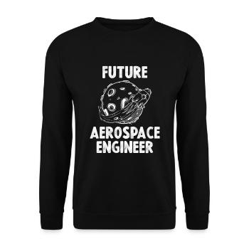 Future Aerospace Engineer - Unisex Sweatshirt - black - Front - Alina (178cm) & Michal (187cm)