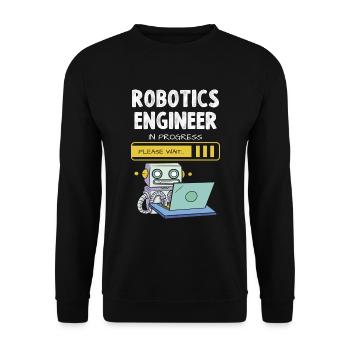Robotics Engineer In Progress Please Wait - Unisex Sweatshirt - black - Front - Alina (178cm) & Michal (187cm)
