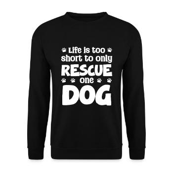 La vie est trop courte pour sauver un seul chien - Sweat-shirt Unisexe - noir - Devant - Alina (178cm) & Michal (187cm)