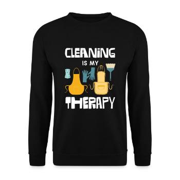 Cleansing Is My Therapy Apron Fun - Unisex Sweatshirt - black - Front - Alina (178cm) & Michal (187cm)