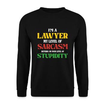 I'm a lawyer sarcasm and stupidity - Unisex Sweatshirt - black - Front - Alina (178cm) & Michal (187cm)