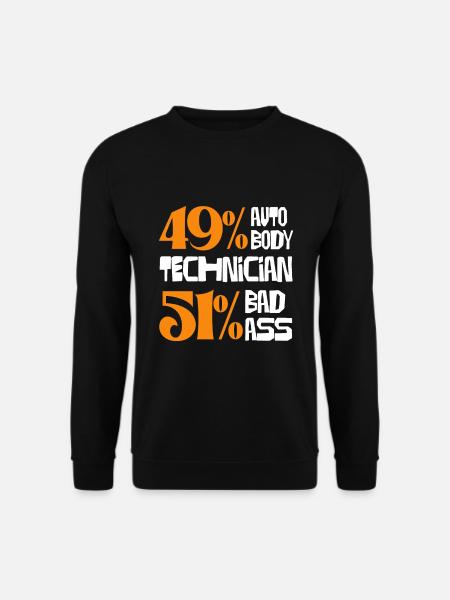 49% Automechaniker 51% Bad Ass Humor - Unisex Pullover - Schwarz