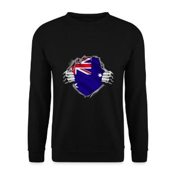 Australische Flagge Enthüllt Stolz - Unisex Pullover - Schwarz - Vorne - Alina (178cm) & Michal (187cm)