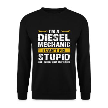 Je suis mécanicien diesel, je ne peux pas être stupide - Sweat-shirt Unisexe - noir - Devant - Alina (178cm) & Michal (187cm)