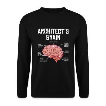 Cerveau d’architecte illustration humoristique avec - Sweat-shirt Unisexe - noir - Devant - Alina (178cm) & Michal (187cm)