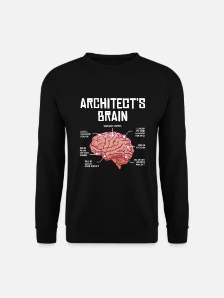 Architect's Brain Humorvolle Illustration Mit - Unisex Pullover - Schwarz