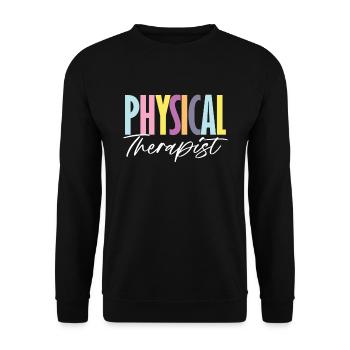 Colorful Physical Therapist Lettering - Unisex Sweatshirt - black - Front - Alina (178cm) & Michal (187cm)