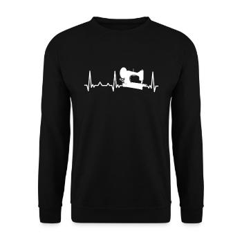 Nähmaschine Herzschlag Nähen Leidenschaft - Unisex Pullover - Schwarz - Vorne - Alina (178cm) & Michal (187cm)