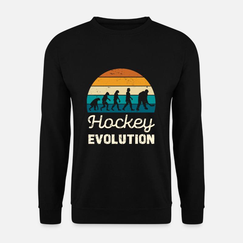 Hockey Evolution Retro Illustration - Unisex Sweatshirt - black