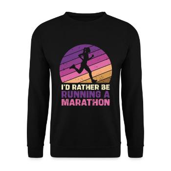 Prefer to Run a Marathon Silhouette - Unisex Sweatshirt - black - Front - Alina (178cm) & Michal (187cm)