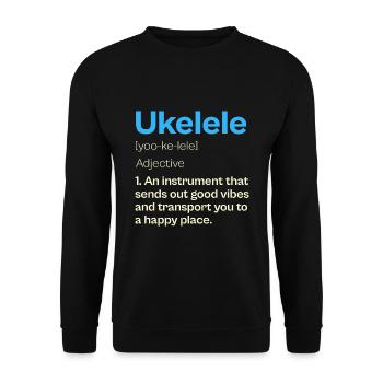 Ukelele Definition Gute Vibes Musik - Unisex Pullover - Schwarz - Vorne - Alina (178cm) & Michal (187cm)