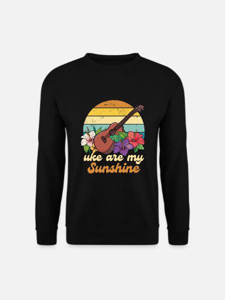 Uke Are My Sunshine Vintage Ukulele Blumen - Unisex Pullover - Schwarz