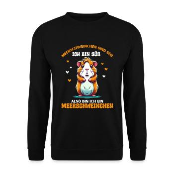 Guinea Pig Mom Cute Kids Cute Gift - Unisex Sweatshirt - black - Front - Alina (178cm) & Michal (187cm)