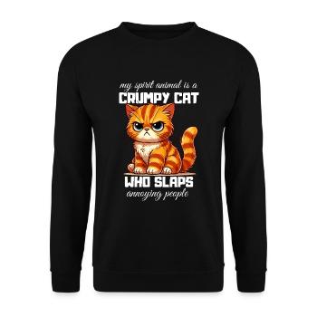 Moany Cat Animal Chat Propriétaire Drôle - Sweat-shirt Unisexe - noir - Devant - Alina (178cm) & Michal (187cm)