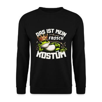 Karneval Frosch Kostüm Verkleiden Köln Kölle Alaaf - Unisex Pullover - Schwarz - Vorne - Alina (178cm) & Michal (187cm)