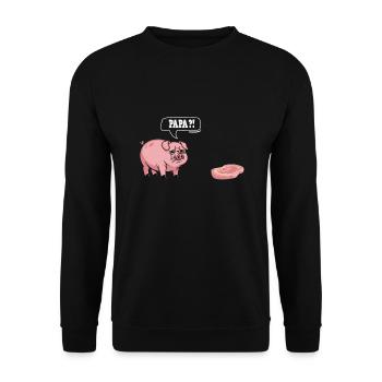 Vegetarian Sarcasm Dad Pig Steak Humor - Unisex Sweatshirt - black - Front - Alina (178cm) & Michal (187cm)