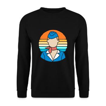 Stewardess Flight Attendant - Unisex Sweatshirt - black - Front - Alina (178cm) & Michal (187cm)