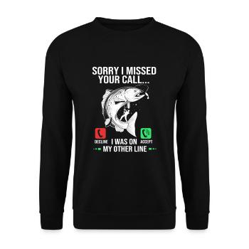 Trout Fishing Hook Fishing Rod Angler Frogfish - Unisex Sweatshirt - black - Front - Alina (178cm) & Michal (187cm)